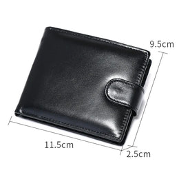 Leather Mens Wallet with Coin Pocket Genuine Leather Wallet for Men Short Style