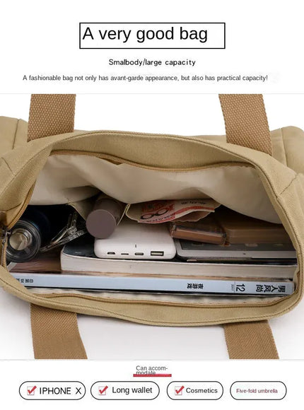 Women's Handbag – Fashionable Canvas Top-handle