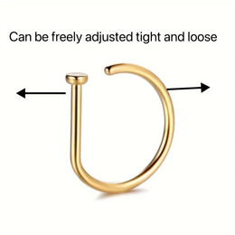 Fake Nose Ring Hoop Lip Labret Ring for Women Non Pierce Hoop Nose Ring  Septum Hoop  Ring Tragus Rook Ring Non Piercing Jewelry