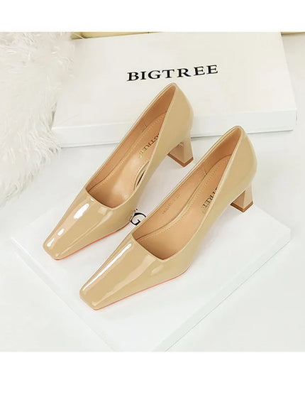 2024 Spring Versatile Fashion Shallow Mouth Patent Leather