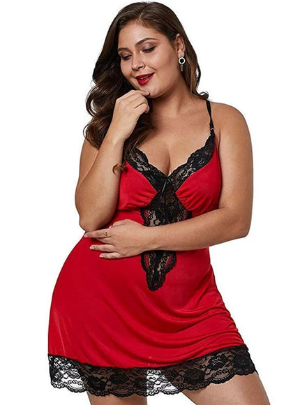 Women Spaghetti Straps Nightgowns Lace Sexy Sleepdress Plus Size Nightdress Satin Lingerie Sets Women's Pajamas Home Clothes