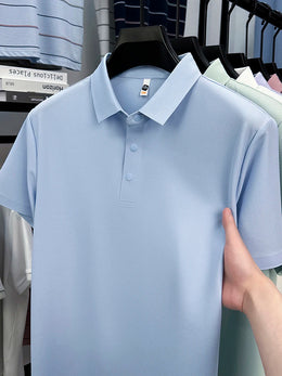 2025 Men's Sporty Polo Waffle Shirt | Moisture-Wicking Golf Tennis Top Sizes S-5XL, Snap Buttons, 7A Antibacterial High Quality