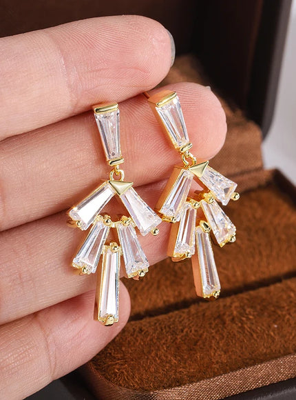 KissIcon AAAA Zircon Earrings 925 Silver Plated Shine