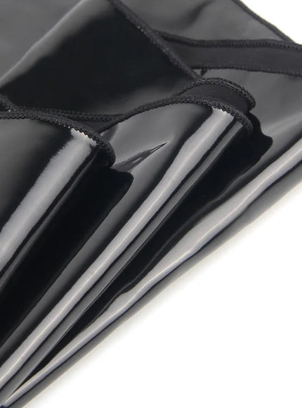 Sexy Women Hot Girl Shiny Black PU Faux Leather Dress For Clubwear Nightwear Party Dress Show Mini Dress From M-3XL