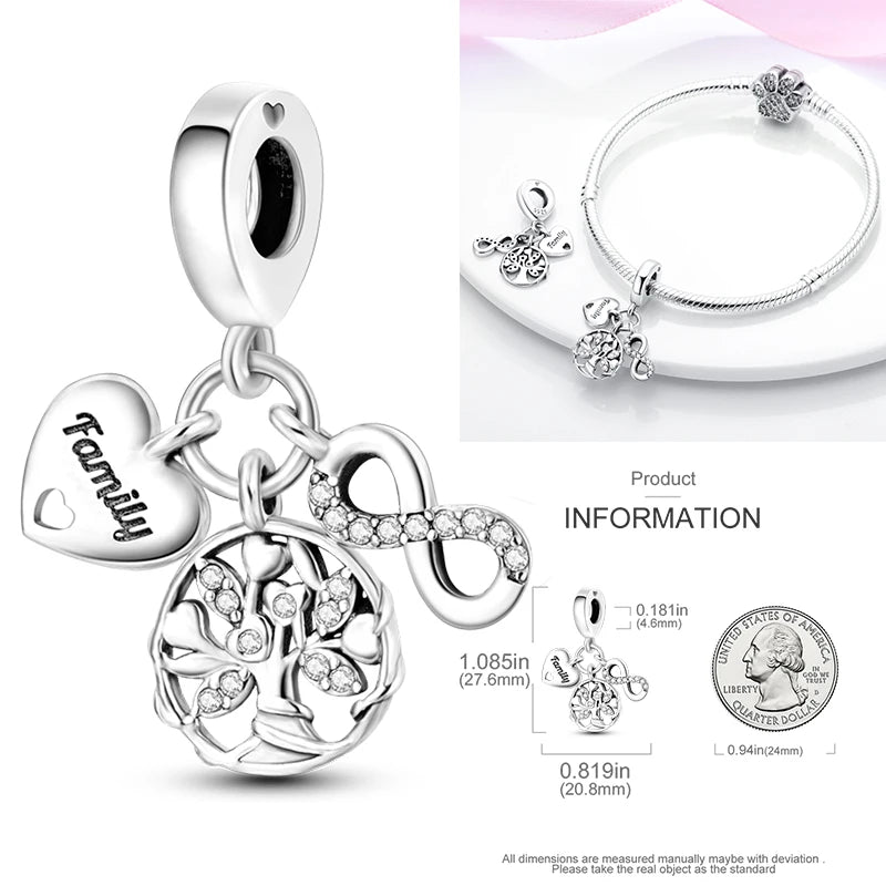 925 Sterling Silver Tree of Life Bead Luminous Firefly Dangle Butterfly Charms Fit Original Bracelet DIY Jewelry Gift for Women
