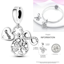 925 Sterling Silver Tree of Life Bead Luminous Firefly Dangle Butterfly Charms Fit Original Bracelet DIY Jewelry Gift for Women