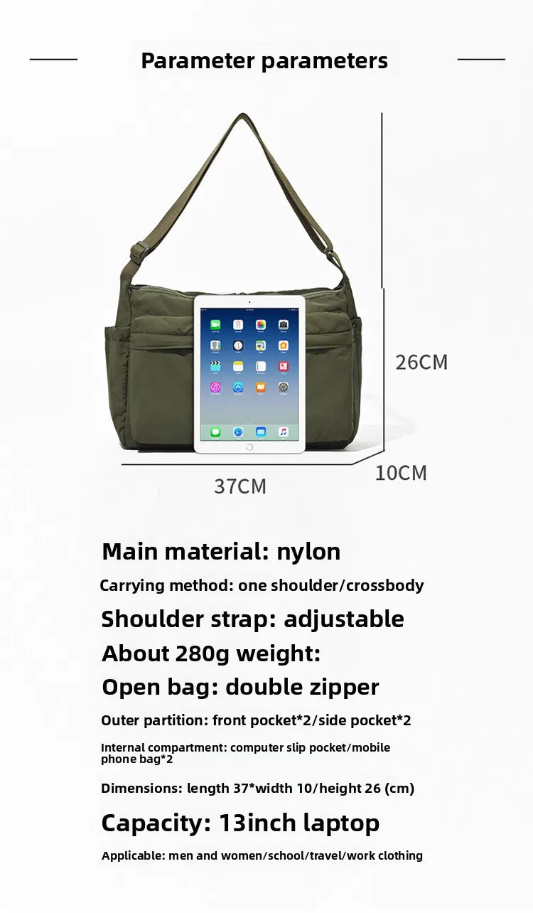 2026 NEW Top Quality Thickened Casual Messenger Bag, Single Shoulder Large Capacity Laptop Multi Pocket Sports Bag for Men Women