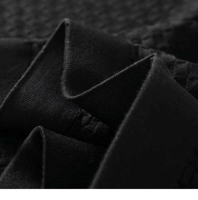 Business High-End Quality Men's Silk Pullover Short Sleeved POLO Neck Solid Color Breathable T-Shirt Knit Bottom Top 2023 Summer