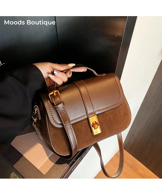 Branded Mini Square Flap Cross Body Bags For Women 2025 Latest Luxury Designer Purses And Handbags PU Suede Shoulder Saddle Bag