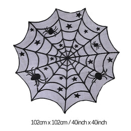 Halloween Table Runner Tablecloth Spider Web Halloween Black Fireplace Mantel Cover for Home Party Halloween Decoration