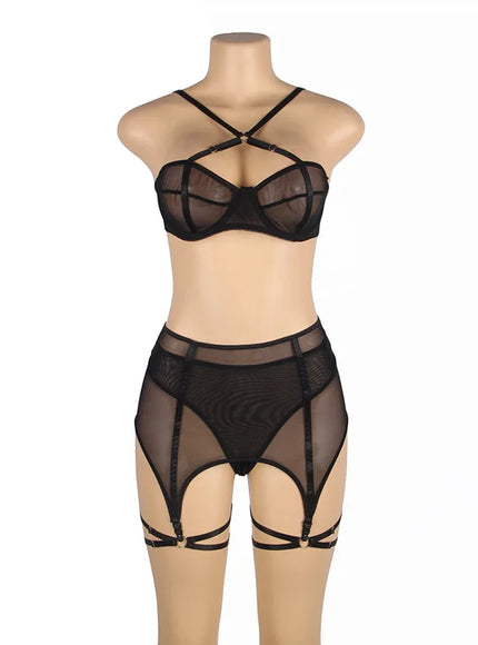 Plus Size Women Underwear Set Sexsy Push Up Erotic Intimate Fantasy Bra And Panty Sets Bondage Luxury Lingerie Sets