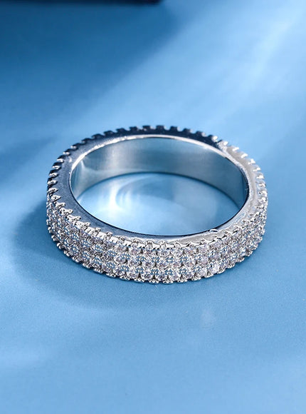 KissIcon Sparkling Zircon Ring S925 Silver Plated - Shine