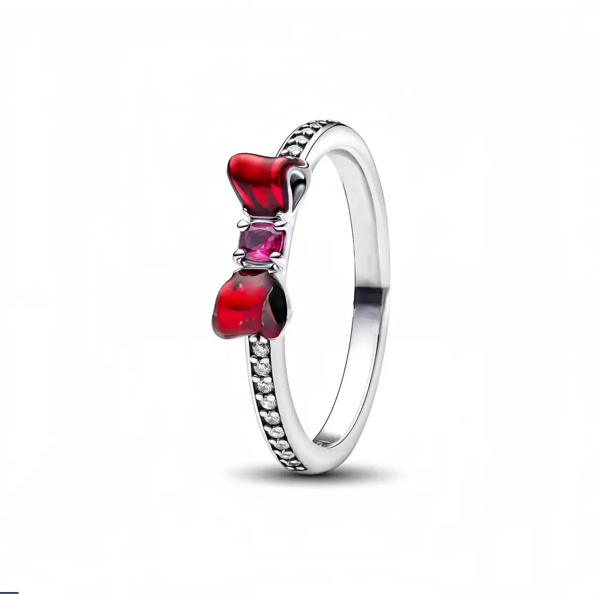 100%925 Pure Silver Disney Hot sale love bowknot ring suitable for women to wear Classic jewellery wedding Valentine's Day gift