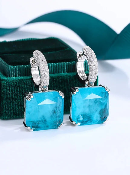 KissIcon Emerald Paraiba Stud Earrings - Sparkling Jewelry