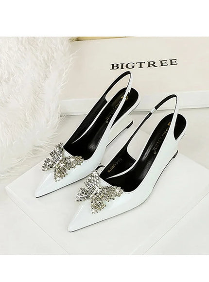 New Wedges Patent Leather Shallow Pointed Toe High