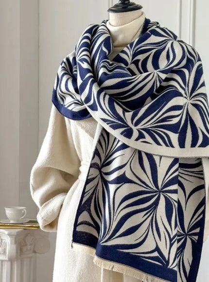 Classic Elegant Imitation Cashmere Women's Shawl Designer Stylish Printed Soft Scarf Thickened Warm Autumn Winter Scarves Female