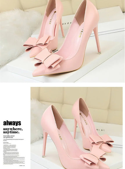 Fashion Sweet Women High Heel Shoes Blue Yellow