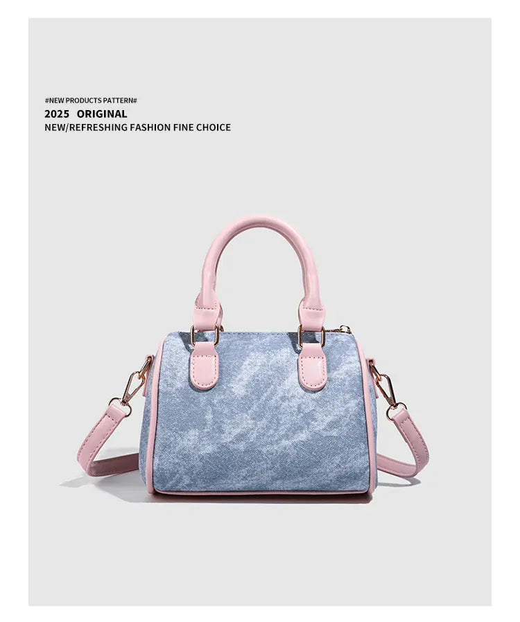 KissICON SKY BLUE / (20cm<Max Length<30cm) Dusty Dawn Pink Pillow Women's Denim Multi-way