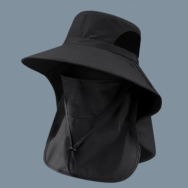 Summer Sun Hats UV Protection Outdoor Hunting Fishing Cap For Men Women Hiking Camping Visor Bucket Hat Neck Flap Fisherman Hat