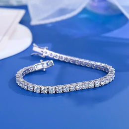 D VVS1 Moissanite Tennis Bracelet Original s925 Sterling Silver Plated 18k White Gold with GRA Necklace for Women Man
