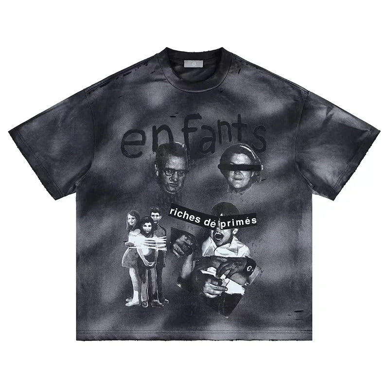 Summer Cotton Men T Shirts Women Unisex Streetwear Tee Vintage Casual Bundled Printed Tshirts