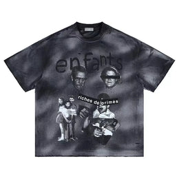 Summer Cotton Men T Shirts Women Unisex Streetwear Tee Vintage Casual Bundled Printed Tshirts