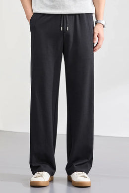 Lyocell Cotton Men's Casual Pants Breathable Straight Leg Loose Fit Elastic Waist Ice Silk Quick Dry Trousers Spring Summer 2026