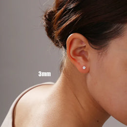 KissICON Crystal Zircon Real 925 Sterling Silver Earrings Channel  Cubic Zirconia Silver Stud Earrings for Women Sterling Silver Jewelry