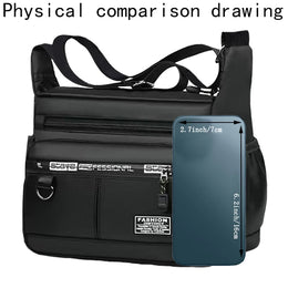 Men's Business Crossbody Bag with Multi-Layered Pockets Adjustable Shoulder Strap for Work Travel