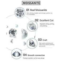 KissICON Lnngy Certified Moissanite Bracelet With Ring 925 Sterling Silver Four Leaf Flower Finger Bracelet For Women Hand Chain Jewelry