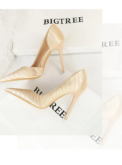 Fashion Suede Black Women Simple Pumps Wine Glasses
