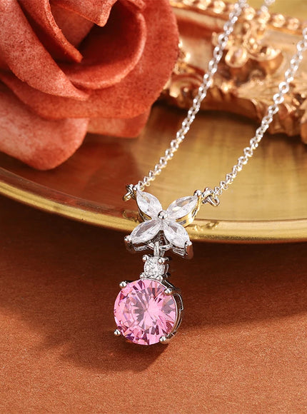 💋 925 Silver Necklace for Women - Clover Zircon Pendant