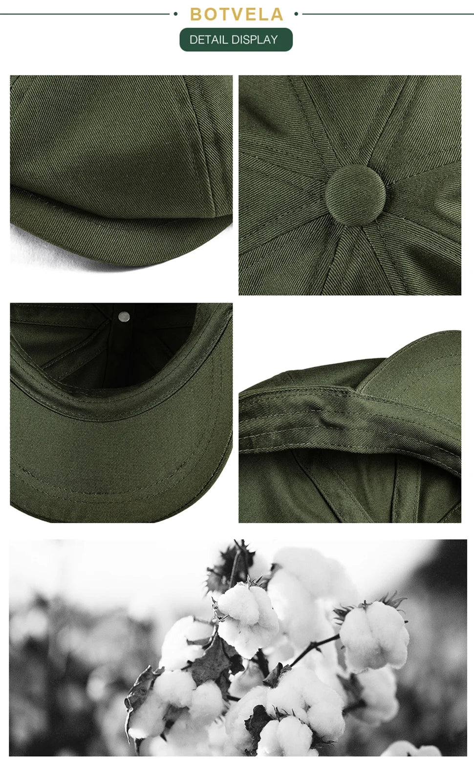 BOTVELA Newsboy Cap Men's Twill Cotton Eight Panel Hat Women's Baker Boy Caps Retro Big Large Hats Male Boina Black Beret 003