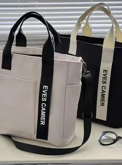 New Casual Tote Large Capacity Shoulder Bag Nylon Waterproof Canvas Handbag Simple Fashion Messenger Bags For Schoolgirl