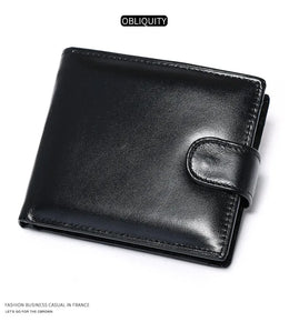 Leather Mens Wallet with Coin Pocket Genuine Leather Wallet for Men Short Style
