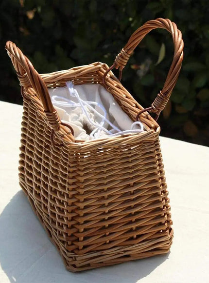 Straw Woven Small Square Rattan Women's Handbag