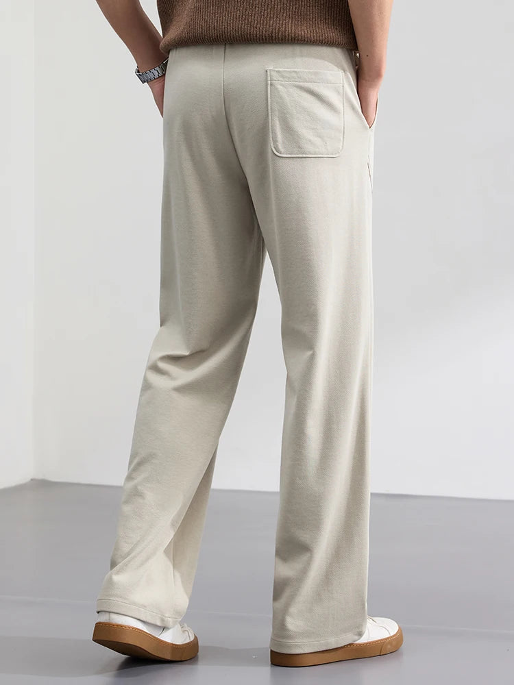 Lyocell Cotton Men's Casual Pants Breathable Straight Leg Loose Fit Elastic Waist Ice Silk Quick Dry Trousers Spring Summer 2026
