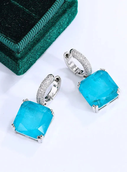 KissIcon Emerald Paraiba Stud Earrings - Sparkling Jewelry