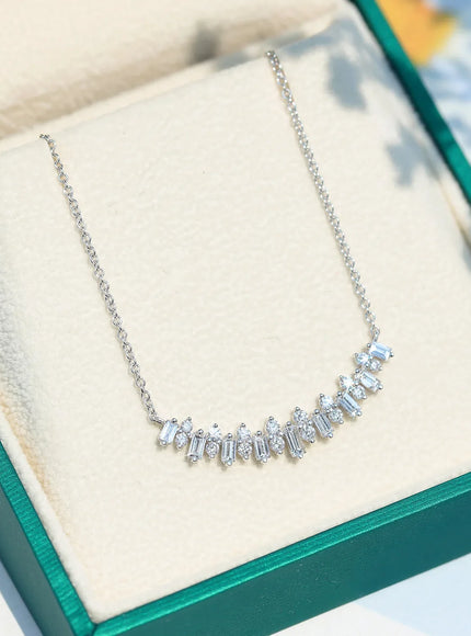 KissIcon 925 Silver Zircon Smile Necklace - Elegant Gift