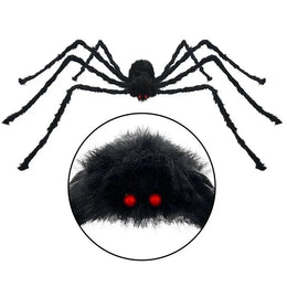Halloween Big Plush Spider Horror Halloween Decoration Party Prop Outdoor Giant Spider Decor 30-200cm Chamber Prank Black Spider