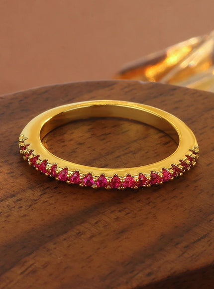 KissIcon 18K Gold Plated Rose Pink Ring Minimalist