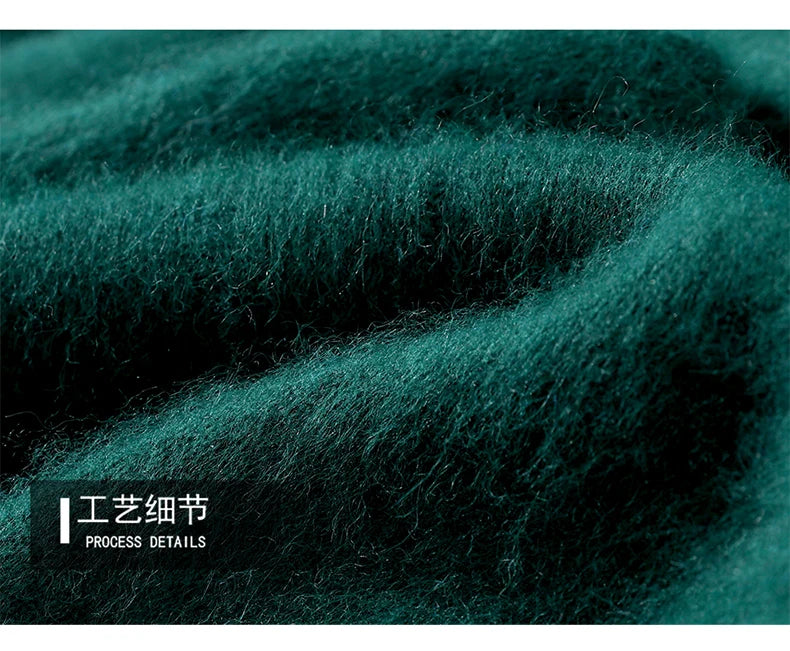 Autumn Winter New Men's Sweater Round Neck Loose Pullover Knitted Sweater Casual Solid Color Thickened 100% Mink Cashmeresweater