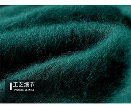 Autumn Winter New Men's Sweater Round Neck Loose Pullover Knitted Sweater Casual Solid Color Thickened 100% Mink Cashmeresweater