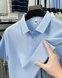 2025 Men's Sporty Polo Waffle Shirt | Moisture-Wicking Golf Tennis Top Sizes S-5XL, Snap Buttons, 7A Antibacterial High Quality
