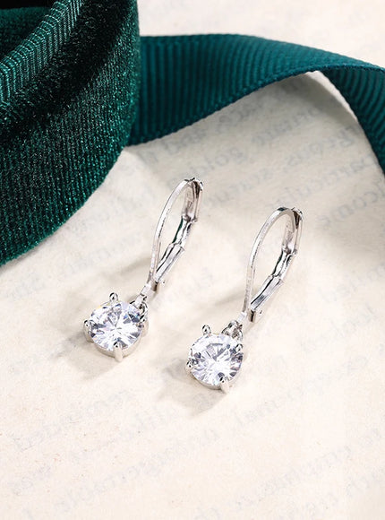 KissIcon Square White Zircon Earring - 925 Silver Plated
