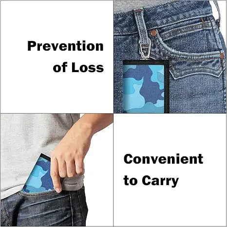 Mens Wallet with Lanyard Camouflage Fabric Bank Card Change Wallet Off Short Wallet