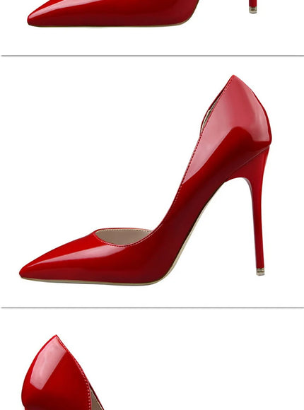 Candy Color Patent Leather Shallow Mouth Pointed Toe