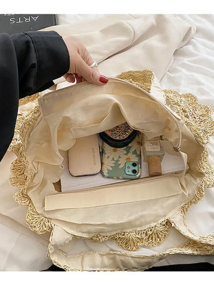 Fashionable Flower Shoulder Round Large-capacity Hollow Straw