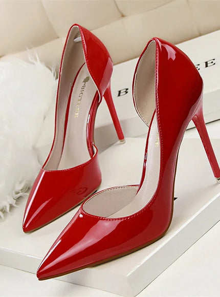 Candy Color Patent Leather Shallow Mouth Pointed Toe