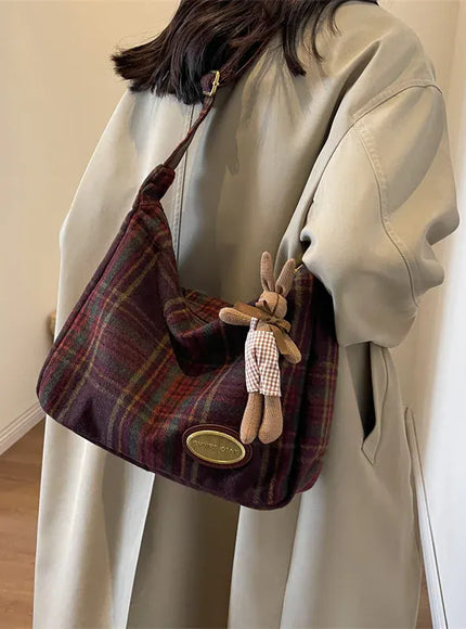 American Vintage Plaid Wool Crossbody – Shoulder